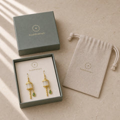 925 Sterling Silver Jade Prayer Wheel Luck Drop Earrings featuring Silver, Jade