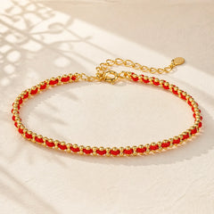 925 Sterling Silver Keep Away Evil Spirits Bracelet featuring Silver, Red String