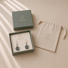925 Sterling Silver Lotus Flower Enlightenment Earrings featuring Silver, Lotus, Lotus Symbol