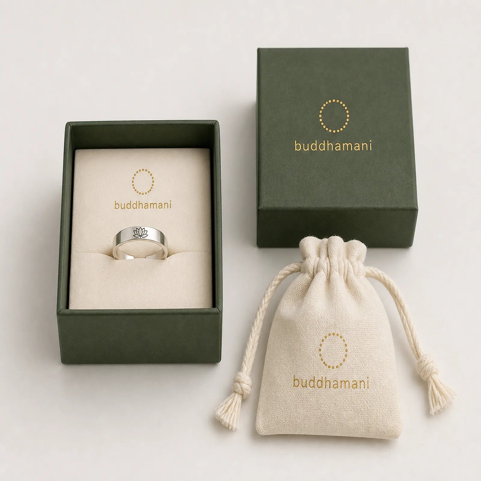 925 Sterling Silver Lotus Flower Enlightenment Ring featuring Silver, Lotus, Lotus Symbol