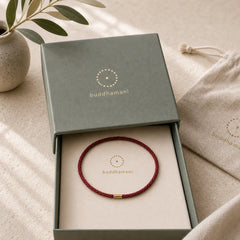 925 Sterling Silver Lucky Golden Bead Braided String Bracelet Anklet featuring Silver, Red String