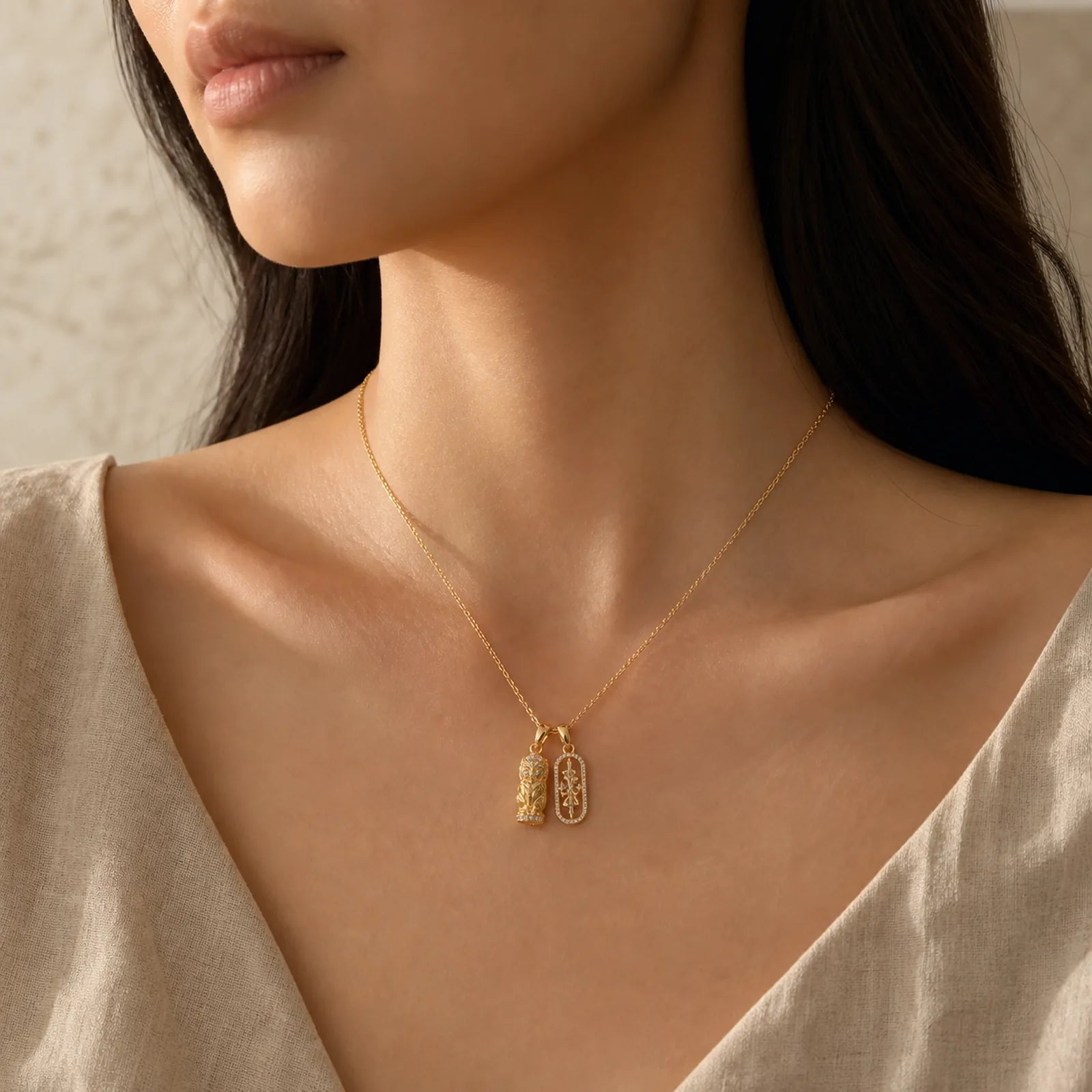 925 Sterling Silver Mini PiXiu Dorje Vajra Wealth Necklace Pendant featuring Silver, Pixiu, Vajra