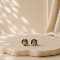 925 Sterling Silver Namaste Equality Stud Earrings featuring Silver, Namaste, Copper