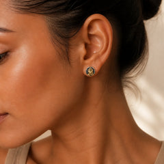 925 Sterling Silver Namaste Equality Stud Earrings featuring Silver, Namaste, Copper