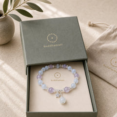 925 Sterling Silver Natural Amethyst Cat's Eye Spiritual Awareness Star Bracelet featuring Silver, Amethyst, Cat's Eye / Chrysoberyl