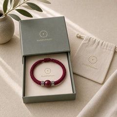 925 Sterling Silver Natural Cinnabar Bead Calm Handmade Braided String Bracelet featuring Silver, Cinnabar, Red String