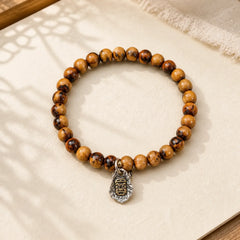925 Sterling Silver Natural Golden Sea Willow Zakiram Goddess of Wealth Lucky fortune Fu Character Success Bracelet featuring Silver, Golden Sea Willow, Fu Character