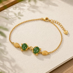 925 Sterling Silver Natural Hetian White Jade Cyan Jade Lovely Fox Luck Bracelet featuring Silver, White Jade, Jade