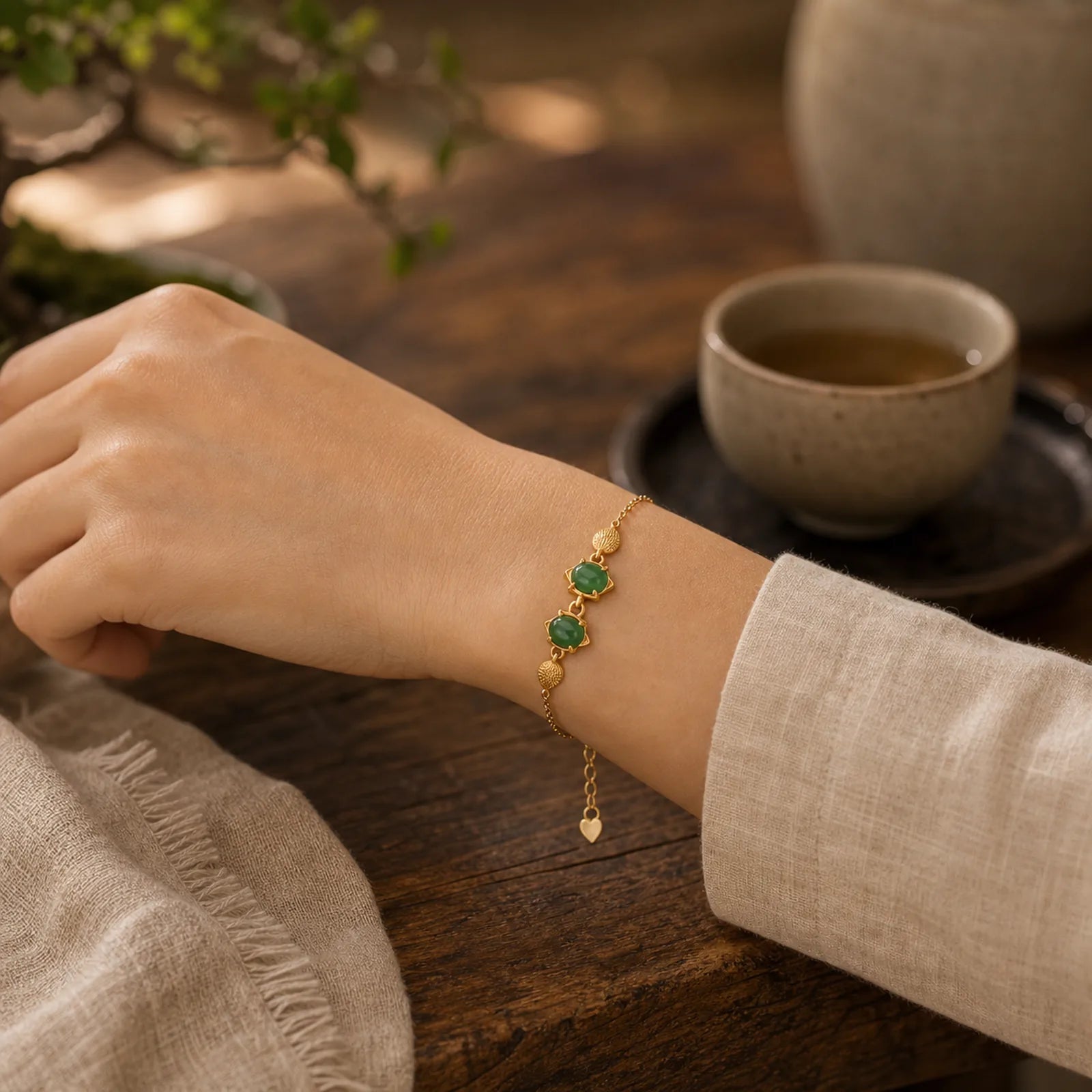925 Sterling Silver Natural Hetian White Jade Cyan Jade Lovely Fox Luck Bracelet featuring Silver, White Jade, Jade