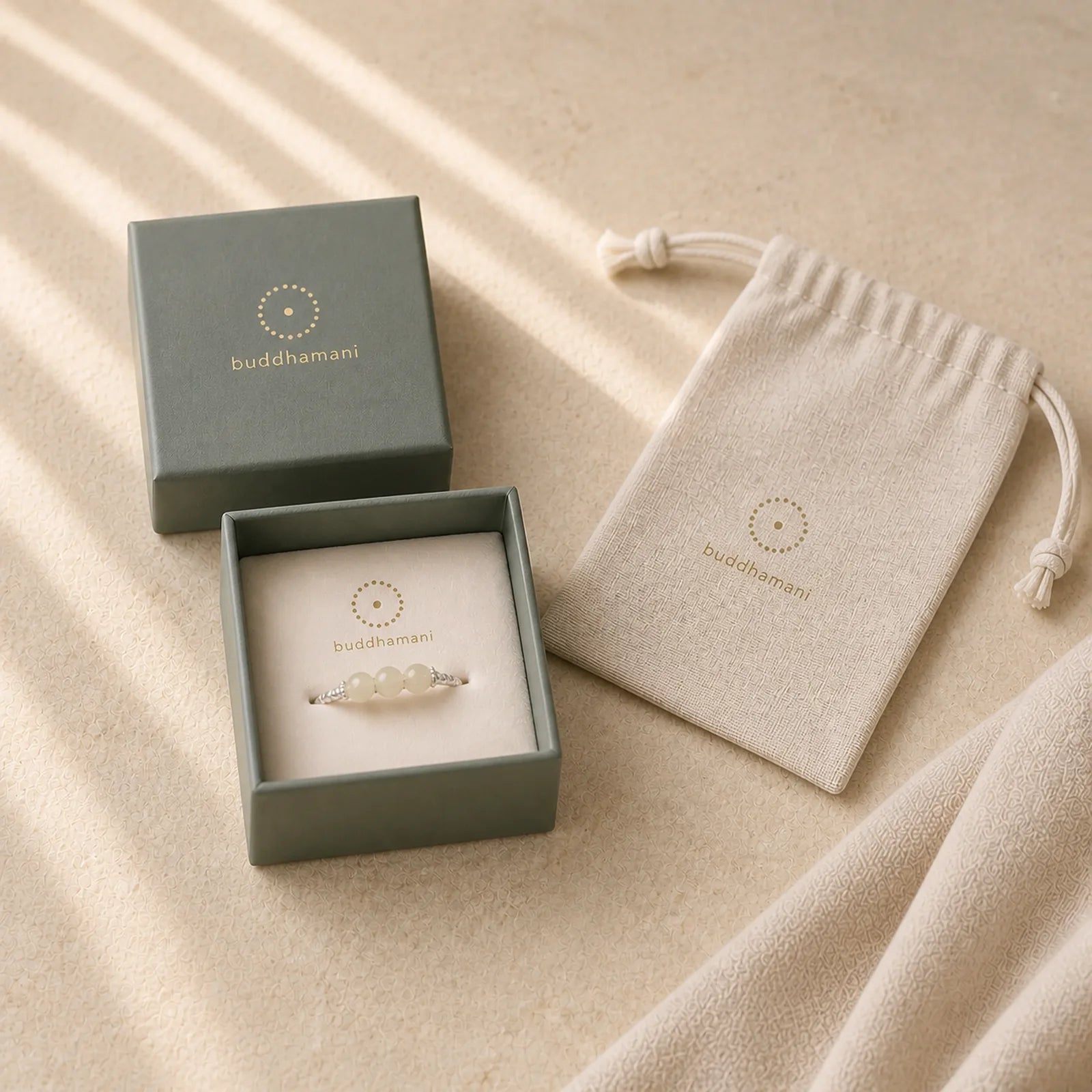 925 Sterling Silver Natural Small Hetian Jade Bead Luck Elastic Ring featuring Silver, Jade