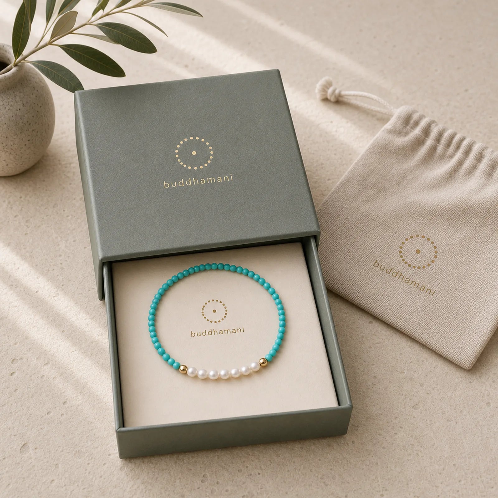 925 Sterling Silver Natural Turquoise Pearl Beaded Bracelet featuring Silver, Turquoise, Pearl