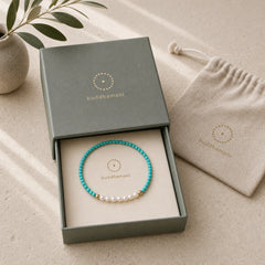 925 Sterling Silver Natural Turquoise Pearl Beaded Bracelet featuring Silver, Turquoise, Pearl