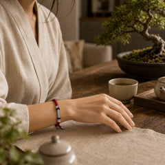 925 Sterling Silver Om Mani Padme Hum Peace Red String Bracelet featuring Silver, Om Mani Padme Hum, Om