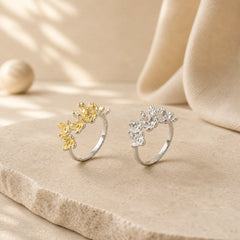 925 Sterling Silver Osmanthus Fragrans Ring featuring Silver