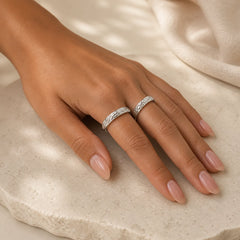 925 Sterling Silver PiXiu Balance Adjustable Couple Ring featuring Silver, Pixiu