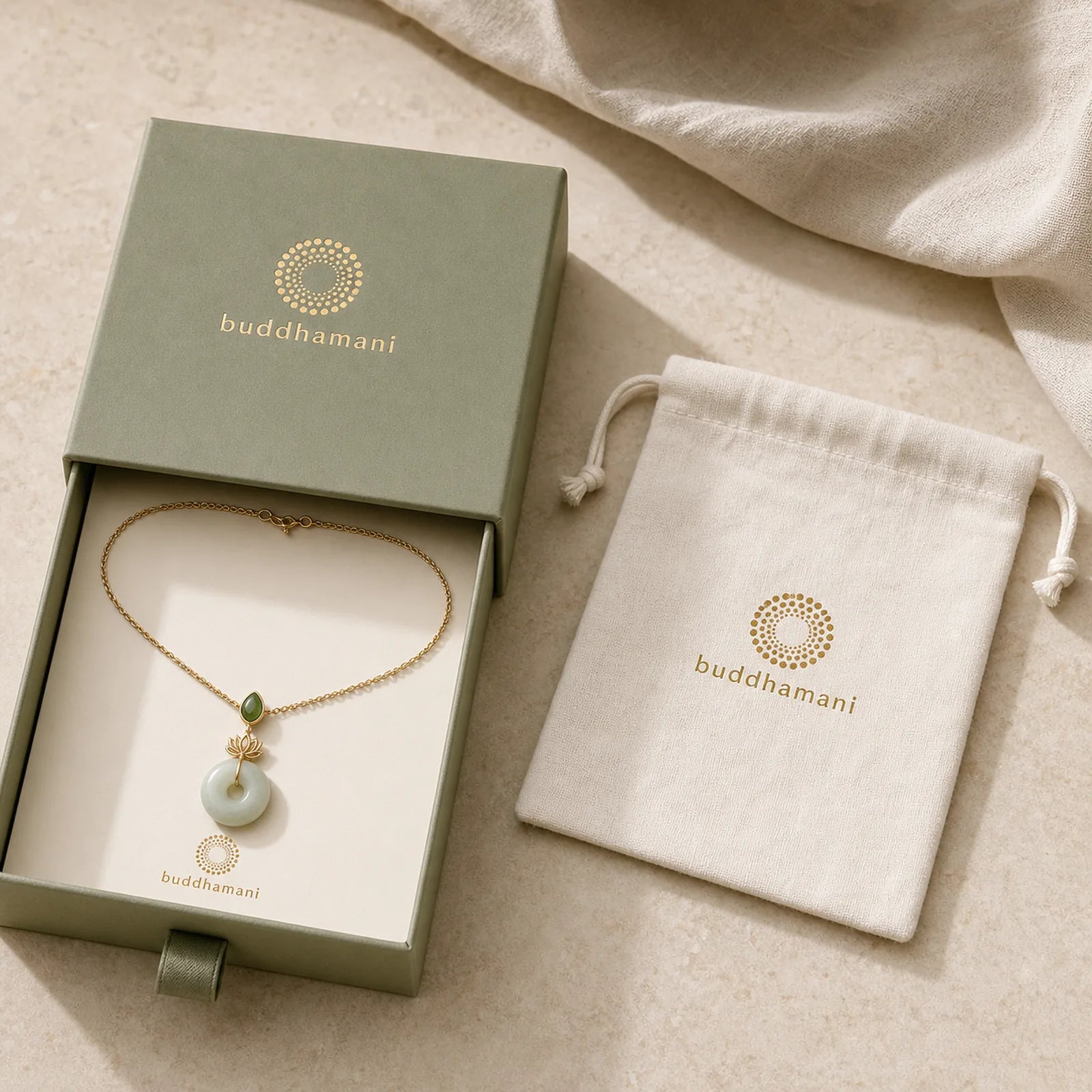 925 Sterling Silver Plated Gold Hetian Jade Lotus Luck Necklace Pendant featuring Silver, Jade, Lotus