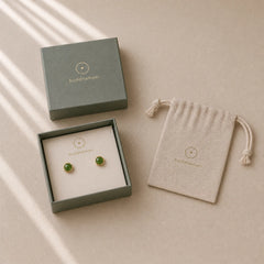 925 Sterling Silver Plated Gold Natural Hetian Cyan Jade Bead Luck Stud Earrings featuring Silver, Cyan Jade, Jade