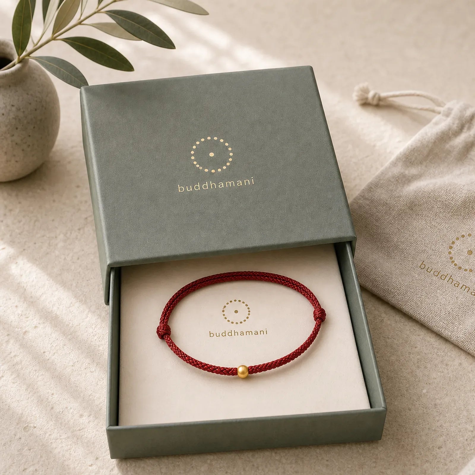 925 Sterling Silver Plated Gold Single Bead Strength Braided Red Rope Bracelet Anklet featuring Silver, Red String