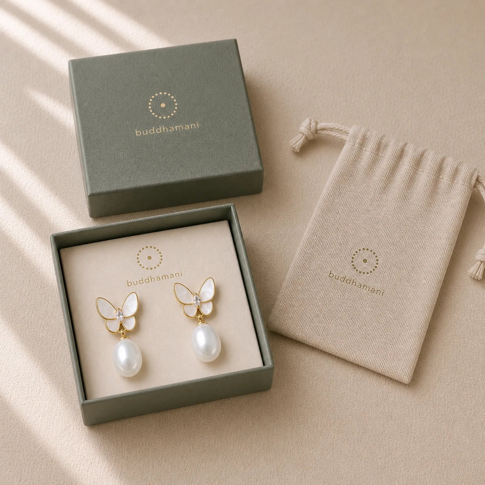 925 Sterling Silver Posts 18K Gold Plated Copper Pearl Butterfly Optimism Stud Earrings featuring Silver, Copper, Pearl
