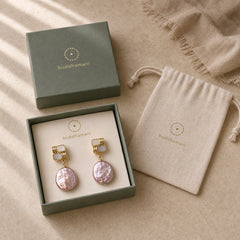 925 Sterling Silver Posts Copper Plated Gold Natural Baroque Pearl Healing Drop Earrings featuring Silver, Copper, Pearl