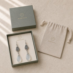 925 Sterling Silver Posts Natural Chalcedony Fu Character Positive Harmony Earrings featuring Silver, Chalcedony, Fu Character