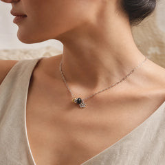 925 Sterling Silver Retro Tang Dynasty Flower Design Luck Energy Chain Necklace Pendant (Extra 35% Off | USE CODE: FS35) featuring Silver, Tang Dynasty Flower Design, Lotus