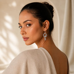 925 Sterling Silver Round Asymmetry Peacock Fortune Earrings featuring Silver, Peacock, Peacock Symbol