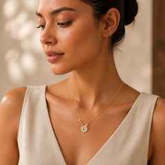 925 Sterling Silver Round Jade Luck Prosperity Necklace Chain Pendant featuring Silver, Jade, White Jade