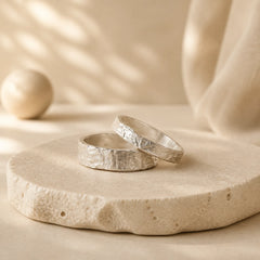 925 Sterling Silver Simple Design Blessing Couple Ring featuring Silver