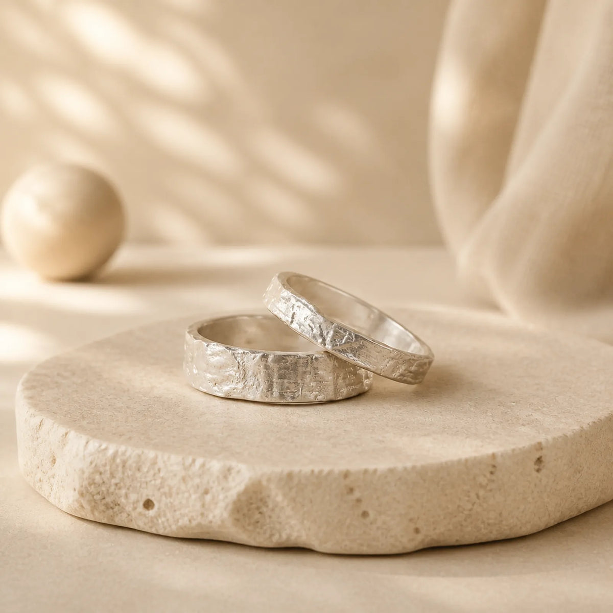 925 Sterling Silver Simple Design Blessing Couple Ring featuring Silver