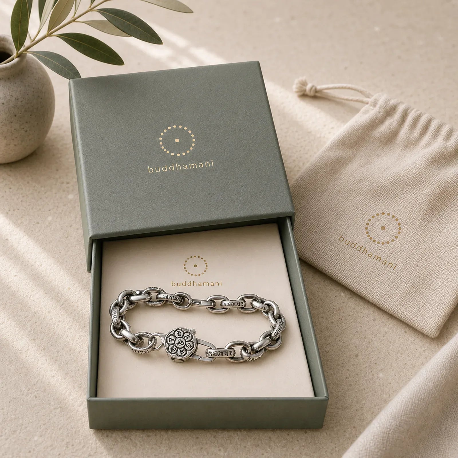 925 Sterling Silver Six True Words Wisdom Calm Bracelet (Extra 30% Off | USE CODE: FS30) featuring Silver, Om, Six True Words (Om Mani Padme Hum)
