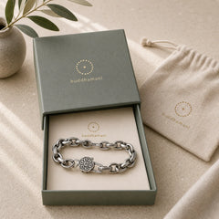 925 Sterling Silver Six True Words Wisdom Calm Bracelet (Extra 30% Off | USE CODE: FS30) featuring Silver, Om, Six True Words (Om Mani Padme Hum)