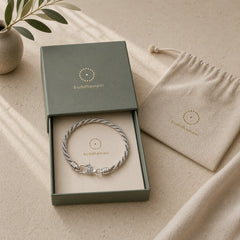 925 Sterling Silver Tibet Om Mani Padme Hum Double Dorje Vajra Twisted Design Peace Love Bracelet featuring Silver, Om Mani Padme Hum, Om