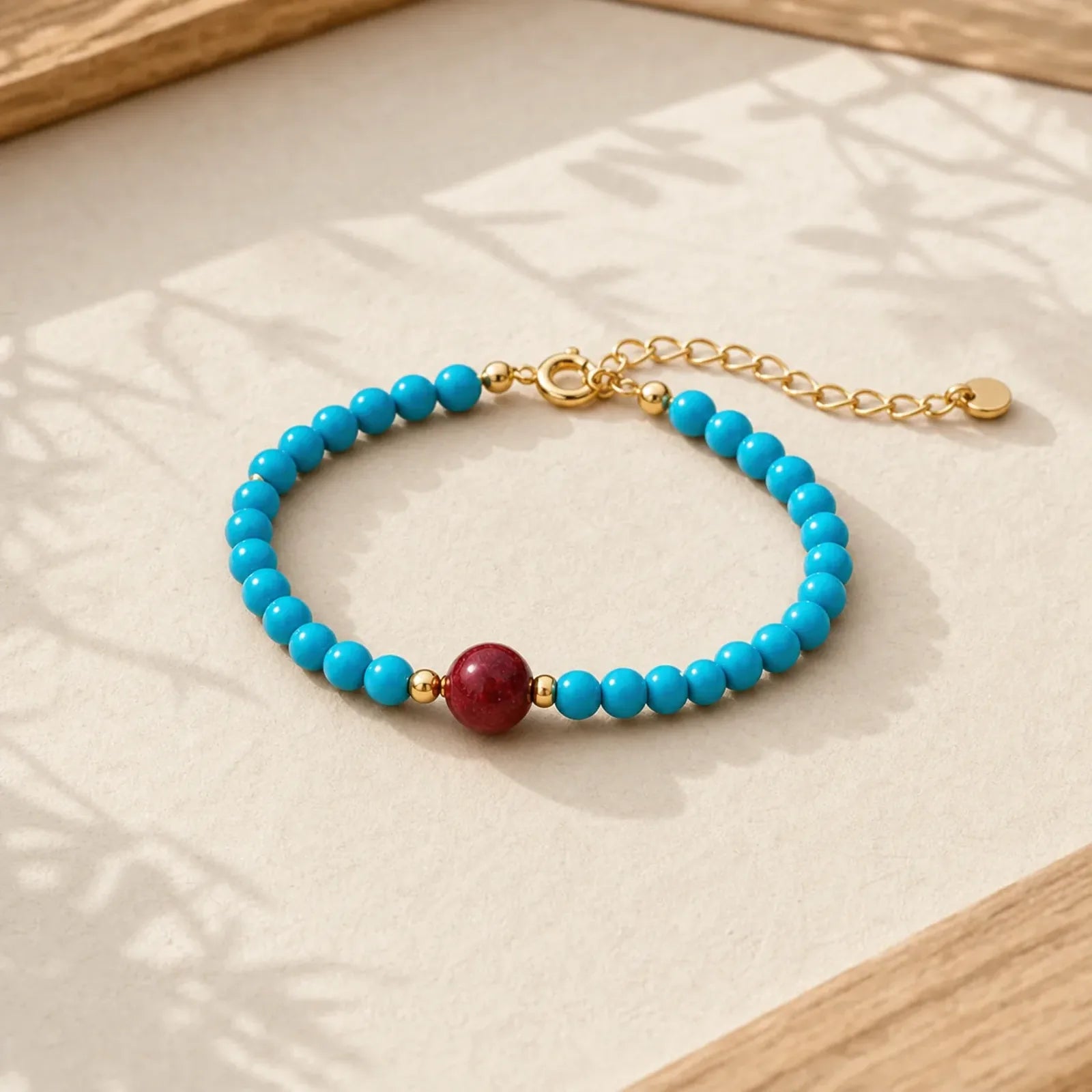925 Sterling Silver Turquoise Cinnabar Purification Bracelet featuring Silver, Turquoise, Cinnabar