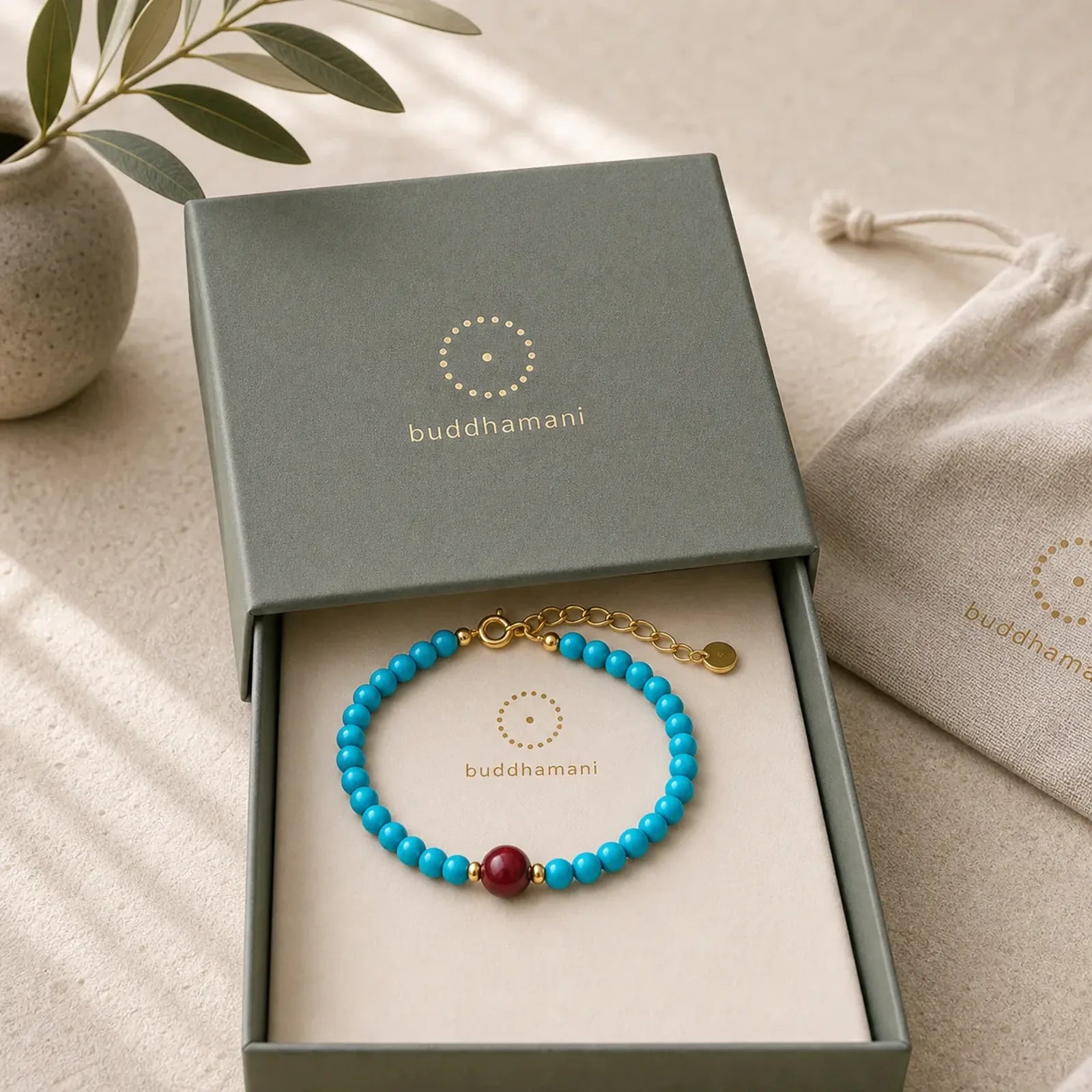 925 Sterling Silver Turquoise Cinnabar Purification Bracelet featuring Silver, Turquoise, Cinnabar