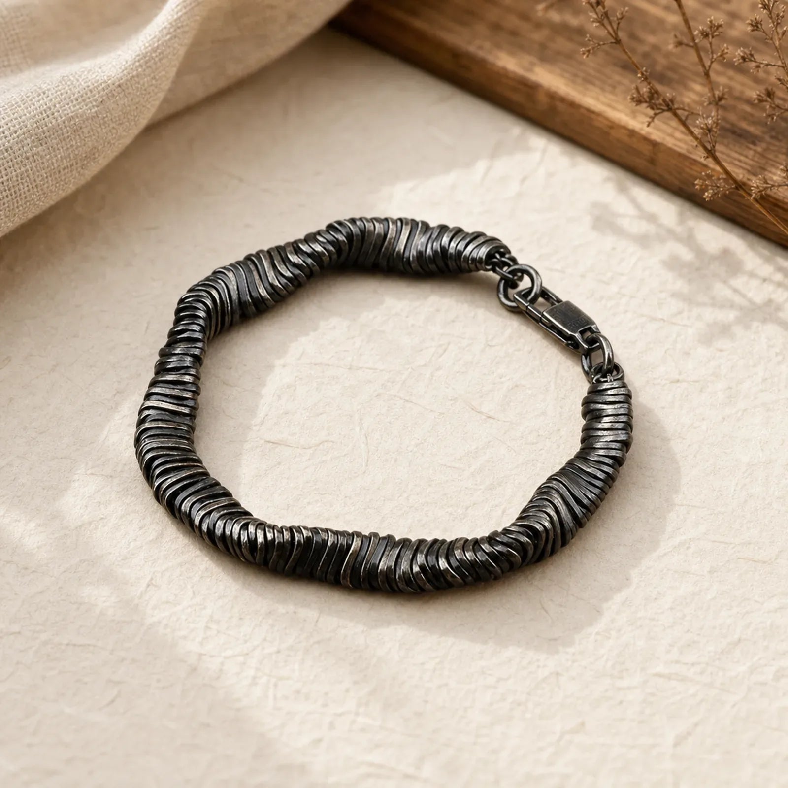 925 Sterling Silver Vintage Twisted Design Wealth Healing Chain Bracelet (Extra 30% Off | USE CODE: FS30) featuring Silver