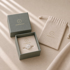925 Sterling Silver White Crystal Skeleton Flower Adjustable Healing Ring featuring Silver, Clear Quartz / White Crystal