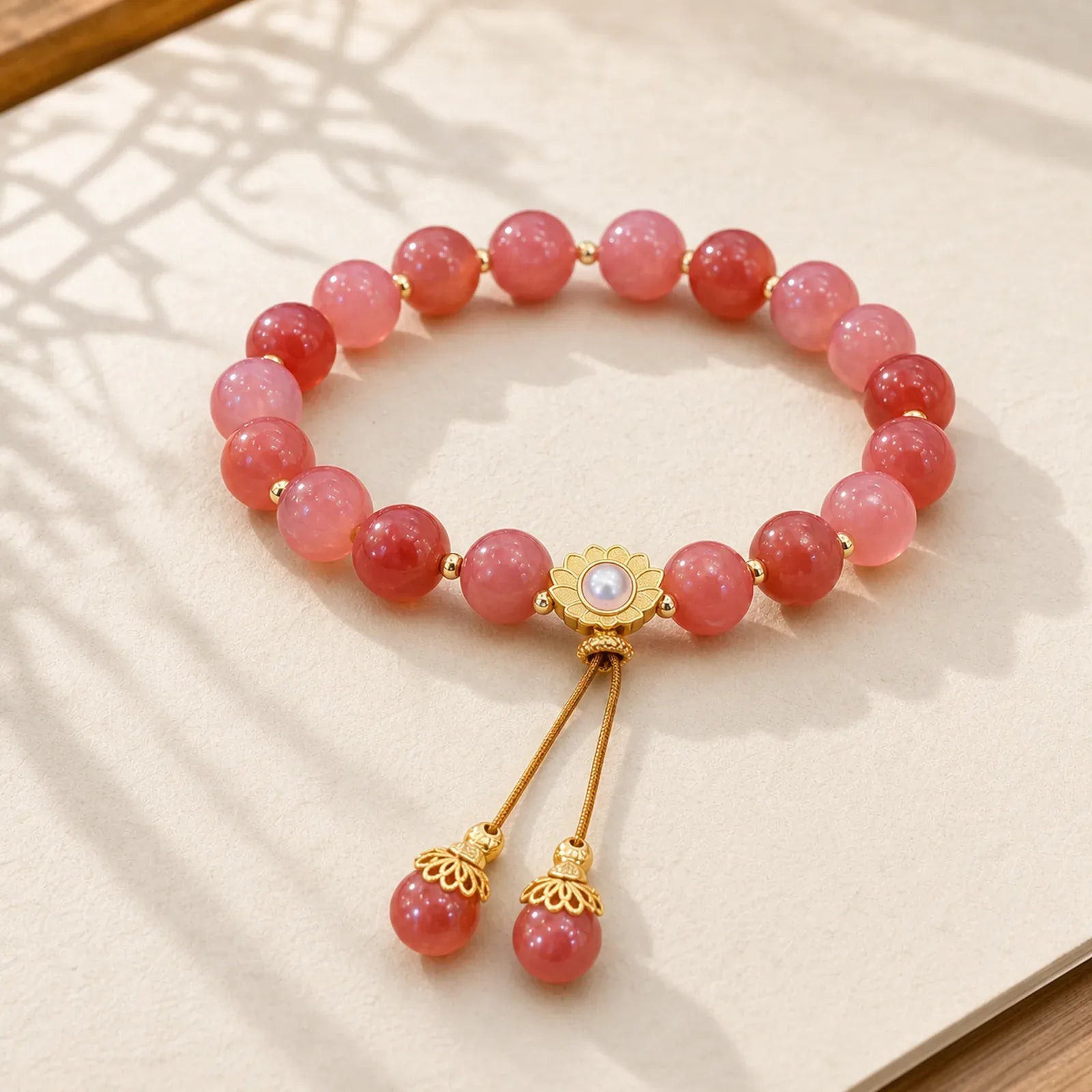 925 Sterling Silver Yanyuan Agate Lotus Flower Enlightenment Bracelet featuring Silver, Yanyuan Agate, Lotus