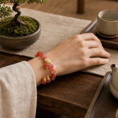 925 Sterling Silver Yanyuan Agate Lotus Flower Enlightenment Bracelet featuring Silver, Yanyuan Agate, Lotus