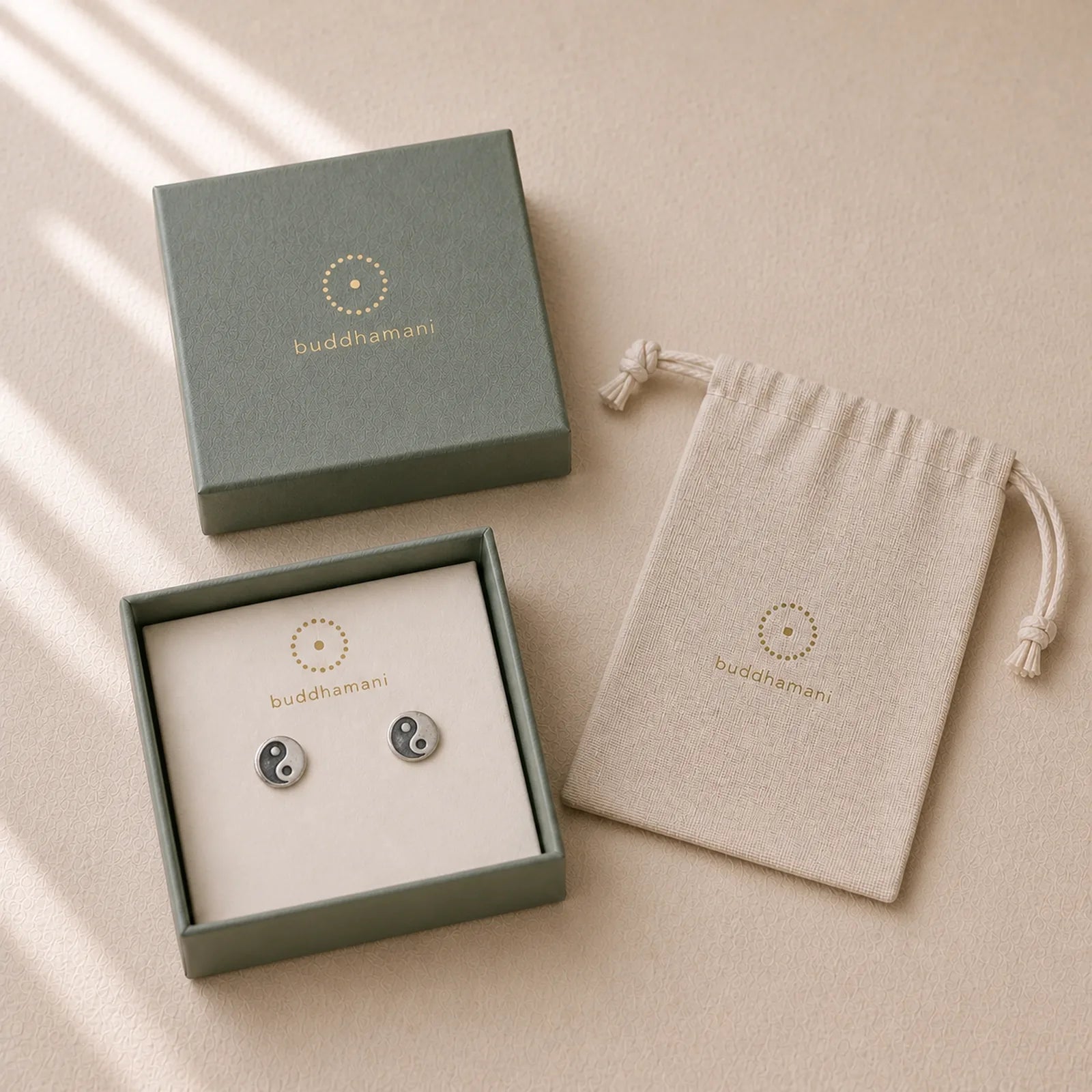 925 Sterling Silver Yin Yang Balance One Stud Earring featuring Silver, Yin Yang Symbol