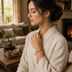 999 Gold Hetian White Jade Om Mani Padme Hum Fu Character Luck Braided Bracelet (Extra 35% Off | USE CODE: FS35) featuring White Jade, Jade, Om Mani Padme Hum