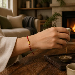 999 Gold Luck Protection Koi Fish Handmade Braided String Bracelet featuring Koi Fish, Red String, Yin Yang Symbol