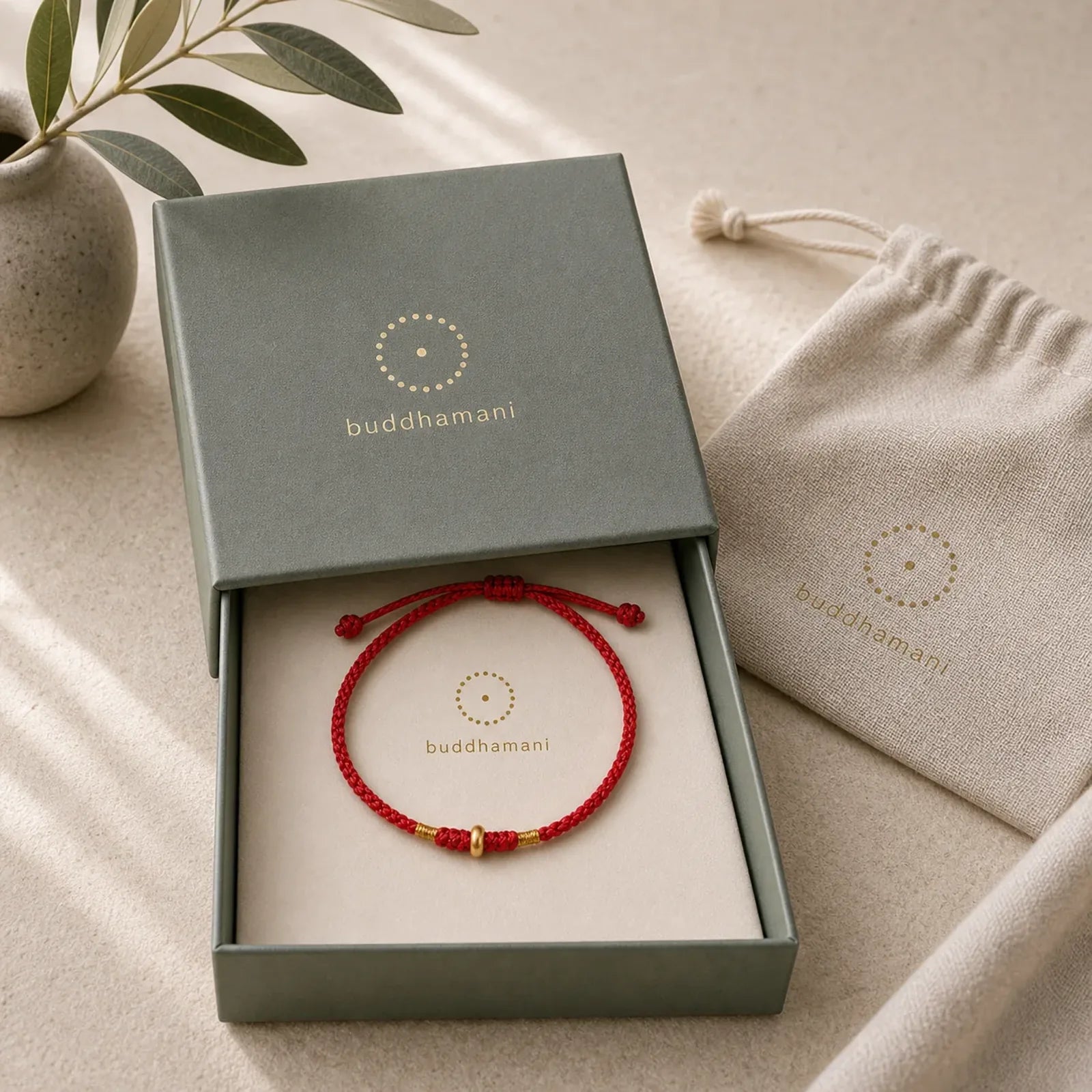 999 Gold Small Lucky Beads String Protection Luck Braided Bracelet Anklet featuring Red String
