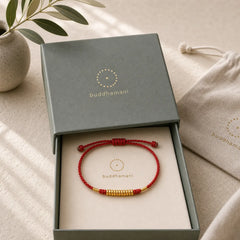 999 Gold Small Pieces String Protection Luck Ultra-Thin Braided Bracelet featuring Red String