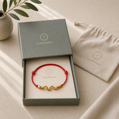 999 Gold Year of the Snake Handmade Luck Strength Braided Bracelet Anklet featuring Red String