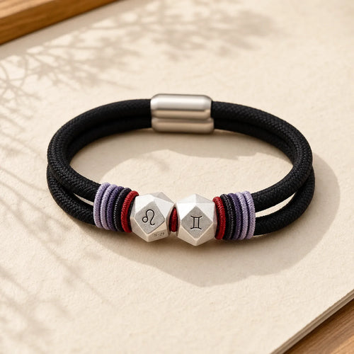999 Sterling Silver 12 Constellations of the Zodiac Blessing Handmade String Bracelet (Extra 35% Off | USE CODE: FS35) featuring Silver