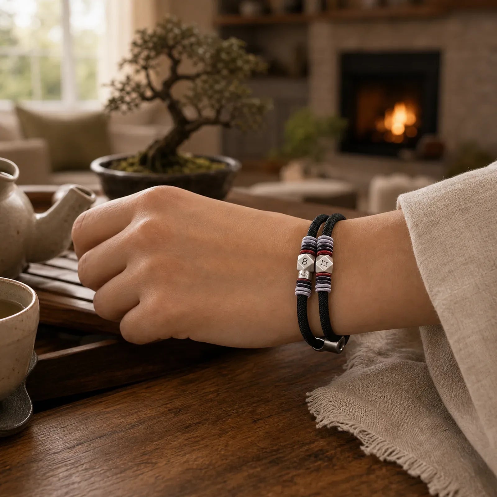 999 Sterling Silver 12 Constellations of the Zodiac Blessing Handmade String Bracelet (Extra 35% Off | USE CODE: FS35) featuring Silver