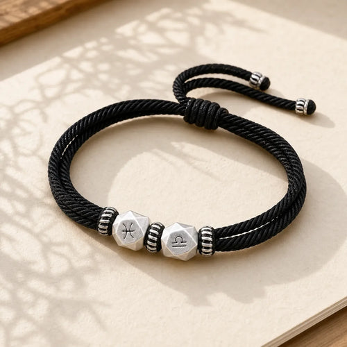 999 Sterling Silver 12 Constellations of the Zodiac Protection Handmade String Bracelet (Extra 35% Off | USE CODE: FS35) featuring Silver