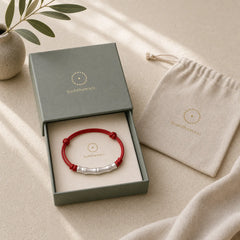 999 Sterling Silver Bone Pattern Luck Rope Braided Bracelet (Extra 35% Off | USE CODE: FS35) featuring Silver, Red String