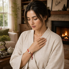 999 Sterling Silver Chinese Zodiac Luck Strength Red String Bracelet featuring Silver, Red String, Jade